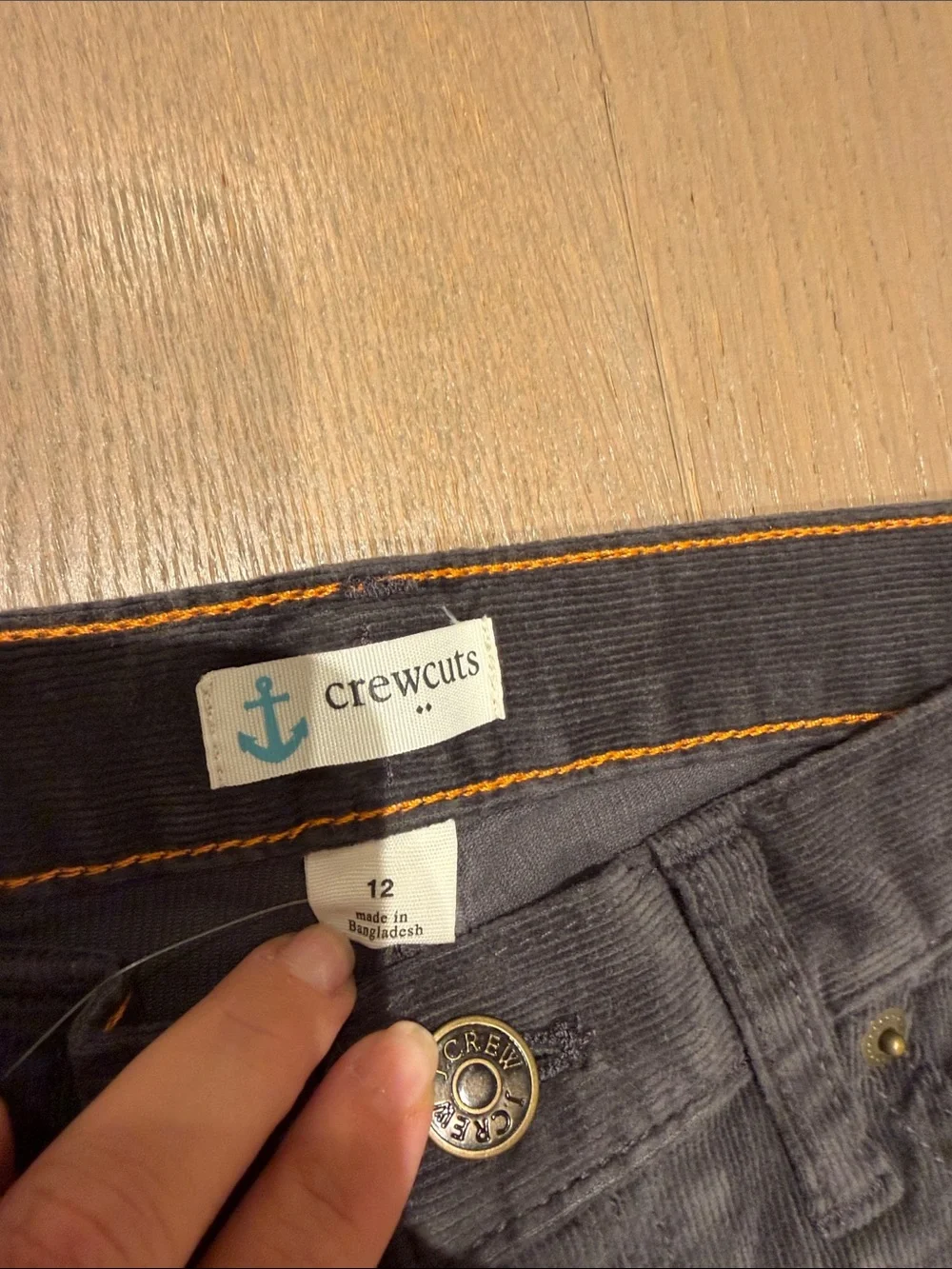 Crewcuts dark grey Straight Corduroy Jeans for boys (Classic Black)